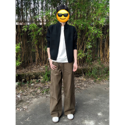 黑色竖条纹针织开衫外套男士秋季上衣高级感老钱风立领双拉链毛衣