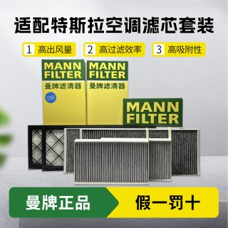 曼牌滤清器 MANNFILTER）曼牌滤清器空调滤芯套装适配特斯拉MODEL Y内置外置滤芯HEPA MODEL-Y内置活性炭款+外置上下 （共计6片） 特斯拉Model Y/21-25款/电动