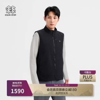 KOLON SPORT 户外软壳衣 男士透湿防泼水GTX REVIVER 2L耐磨防风马夹 LHVT6AN147-BK 黑色 L 175/96A