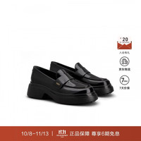 TOD'S 女士礼物皮革乐福鞋 黑色B999 38码