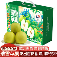 顶端果业 洛川苹果陕西延安苹果新鲜水果孕妇吃的脆甜冰糖心苹果 瑞雪苹果15枚70mm小苹果礼盒