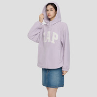 Gap 女装春款logo摇粒绒宽松拉链连帽卫衣