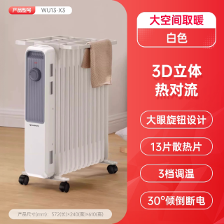 艾美特 油汀取暖器家用节能语音电暖气热烤火器大面积省电速热油丁