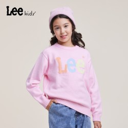LEE KIDS 儿童套头针织衫秋冬季新款男童女童洋气潮流长袖圆领毛衣