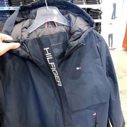 TOMMY SPORT汤米新款男士棉衣外套棉服防风冲锋衣连帽休闲夹克保暖三合一风衣 黑色 XS 90-110斤