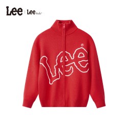 LEE KIDS 儿童拉链开襟毛衫学院风男女中大童宽松休闲百搭保暖外套
