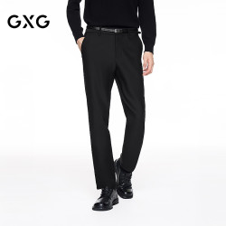 GXG 男装 直筒软壳裤通勤西装裤长裤男 26冬季新品 黑色 M -30码
