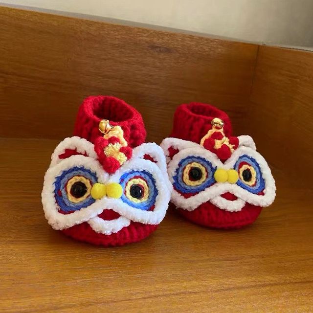 R'L'K rlk醒狮帽子手工diy钩针毛线编织老虎头儿童婴儿宝宝传统舞狮周岁