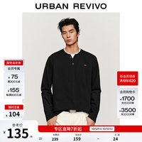 UR UR2026秋季新款男装气质简约通勤撞色圆领长袖T恤