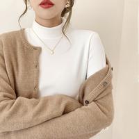 布卡澜琦 男女同款秋冬德绒上衣休闲百搭体恤保暖内衣 白色 （女模特图） M （建议80-100斤）