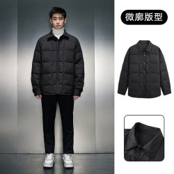 GXG 冬季黑色轻便舒适保暖轻薄款羽绒服男休闲羽绒外套