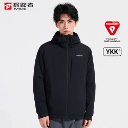 探路者 Primaloft棉服金标P棉男款户外防风防泼水保暖连帽登山外套