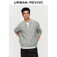 UR UR2026秋季新款男装简约休闲撞色罗纹针织衫