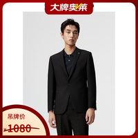 太平鸟 男装黑色商务西服春季时尚通勤修身西装 B1BAE1X09 黑色1（修身） 2XL