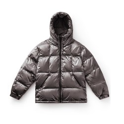 马登 工装美式亮面连帽羽绒服90白鸭绒加厚保暖立领面包服外套男冬