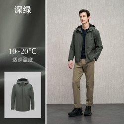 EMZ 鄂尔多斯25秋冬新款男士连帽简约休闲软壳冲锋衣夹克上衣外套