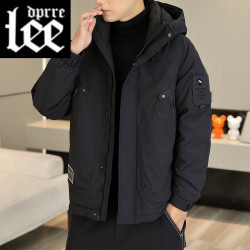 Lee dprre 丨羽绒服男士短款加厚保暖羽绒服冬装休闲工装羽绒外套 239870黑色 L