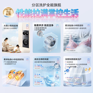 Haier 海尔 云溪洗衣房系列 XQG40-ZPBED7ABU1+XQG100-HBEU38A5U1 三分区洗烘一体机 14kg