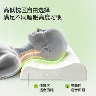 京东京造 新梦享乳胶枕2.0版 93%天然乳胶泰国进口经典波浪枕颈椎高枕