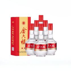 金六福 二星 绵柔浓香型白酒 52度 500ml*6瓶 整箱装