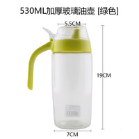 茶花 玻璃油壶防漏酱油瓶醋瓶厨房用品A60001,A60002 530ML绿色1个