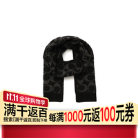 COACH 女式 Jumbo Signature C 围巾, 黑色 黑色 One Size