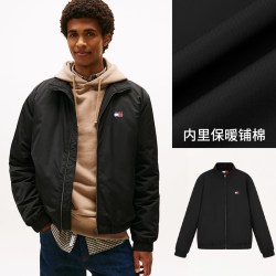 TOMMY HILFIGER Tommy26秋冬新款男装美式复古刺绣教练棉服夹克外套