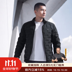 龙牙 二代隐秋轻量便携立领羽绒服加强版男士百搭休闲极夜黑180/100A