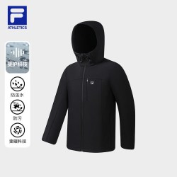 斐乐 软壳丨FILA防泼水外套26冬季新款男户外运动加绒保暖拉链上衣