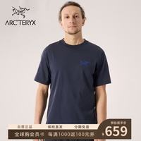 始祖鸟 Kragg Cotton Shirt SL 男款 透气舒适短袖T恤 蓝黑 X
