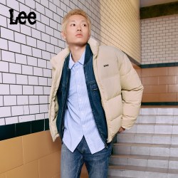 Lee 2026巨好看的羽绒服舒适版立领小Logo徽标男女同款休闲面包服
