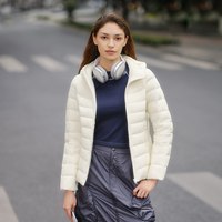 移动端：坦博尔 秋冬季轻薄款羽绒服短款男女同款连帽时尚百搭便携情侣外套