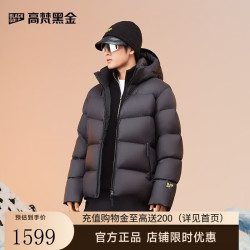 高梵 黑金鹅绒服4.0 男士短款羽绒服 骑士黑 S