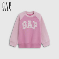 Gap 女幼童小童 圆领抓绒卫衣 粉色 110 cm(4-5岁)