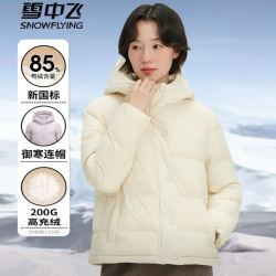 雪中飞 200g高充绒新国标85%真鸭绒御寒保暖连帽羽绒服（4色）