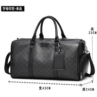 伍兹高尔夫 彬澳袋鼠pvc格纹手提旅行包男女士干湿分离健身包短途出差斜挎包