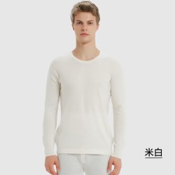 猫人 100%纯羊毛秋衣秋裤男秋冬季女士薄款无痕修紧身保暖内衣套装