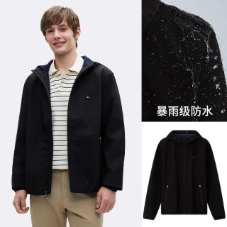 移动端：TOMMY HILFIGER Tommy秋冬男装休闲保暖连帽风衣款软壳夹克外套