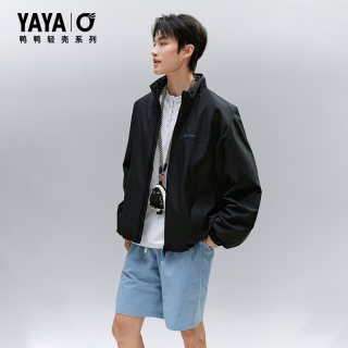 YAYA 鸭鸭轻薄软壳冲锋羽绒服男女同款冬款户外运动外套