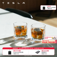 特斯拉 官方 特斯拉玻璃杯&冷却石套装 礼物 实用  轻奢 伴手礼 银色