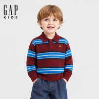 Gap 男幼童小童2026秋新品条纹毛衣针织衫美版000909749 枣红色 110 /60(5-6岁)