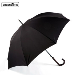 GREENSTONE 复古长柄伞绅士商务自动简约弯柄直杆伞木质双人晴雨伞