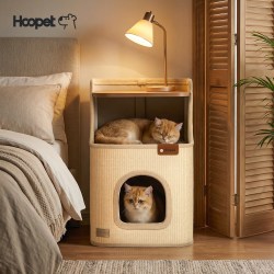华元宠具 方形剑麻桶猫屋猫抓板一体家用小型不占地床头柜猫窝猫爬架