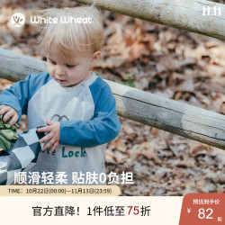 white wheat 童装26秋季新款儿童上衣男童女童印花长袖t恤宝宝衣服 云砂灰 80
