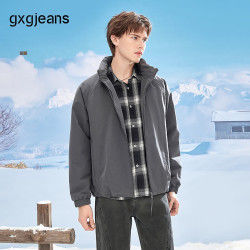 gxgjeans 男装  多色工装风宽松立领飞行夹克棉服外套男 26秋新品 灰色 L (175)