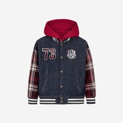 Levi's 童装男童棉服2026新款中大童潮酷拼牛仔外套棉衣保暖