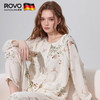 ROVO 纯棉孕妇月子服睡衣产后哺乳纯棉开衫套装喂奶专用居家服 木槿花 XL(适合于140-160斤)