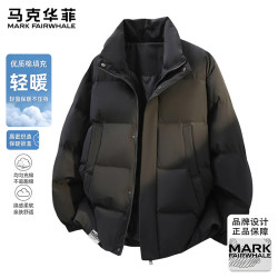 马克华菲 棉服秋冬男士加厚保暖棉衣潮牌棉袄宽松面包服外套 黑色 XL