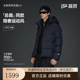 高梵 黑金鹅绒服机能5.0五格2025男士羽绒服 蓝金9号 L