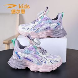 德尔惠 2026秋季新款女童潮流百搭运动鞋青少年皮面防水户外跑步鞋